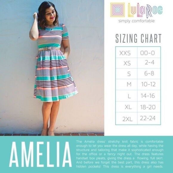 LuLaRoe Elegant Amelia Large NEW - Picture 4 of 4